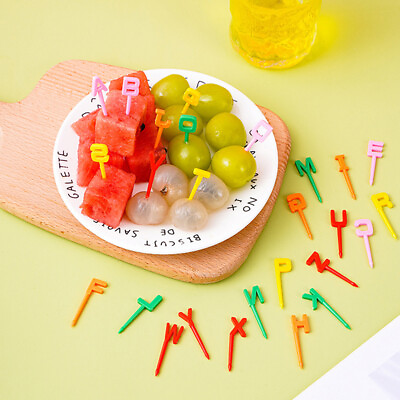 #ad Household 26 letters fruit fork creative children#x27;s animal cute fruit fork set $1.75