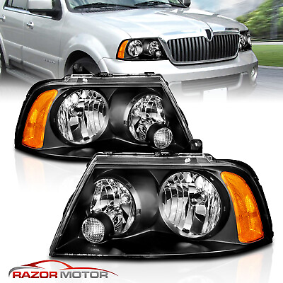 #ad 2003 2004 2005 2006 For Lincoln Navigator Factory Style Black Headlights Pair $142.55