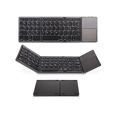 #ad Universal Foldable Wireless BT Keyboard Ultra Slim Keyboard with Touchpad B0Q7 $28.99