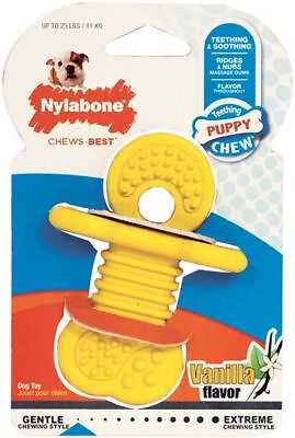 #ad Dog Nylabone Puppy Teether Chew Toy Small Vanilla Flavor 1 count $16.21