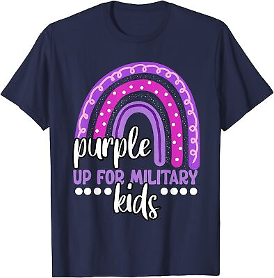 #ad Purple Up For Military Kids Rainbow Military Child Youth Unisex T shirt $19.99