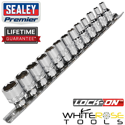#ad Sealey Socket Set 13pc 1 4quot; Drive 6 Point Lock On 4 14mm up to 85% Rounded Nuts GBP 16.45