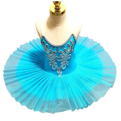#ad Blue Ballet Tutu Skirt Ballet for Swan Lake Costume Kids Belly Dance Costumes $37.37