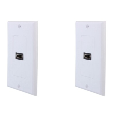 #ad 2X Port Wall Face Plate Panel Cover Coupler Outlet Extender 3D 1080P White Y6H3 AU $16.99