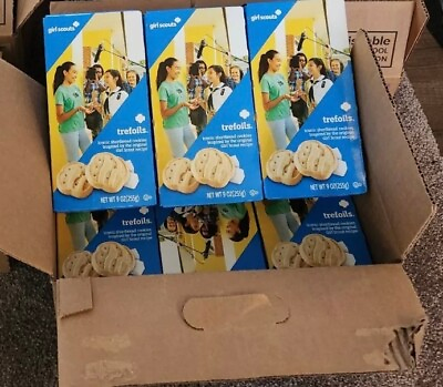 #ad 12 boxes Case Of Girl Scout Cookies Trefoils in Hand Ready to Ship Shortbread $58.95