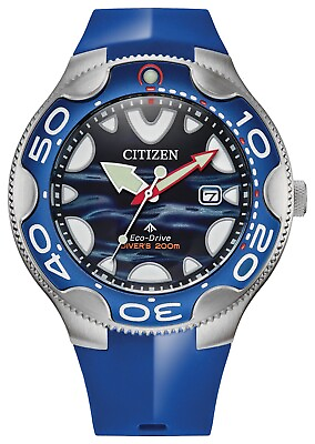 #ad Citizen Men#x27;s Promaster Sea Dive Eco Drive Blue Orca Date Watch 46MM BN0238 02L $195.99