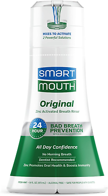 #ad SmartMouth Original Activated Mouthwash for Bad Breath Lasts 24 Hours 16 Fl Oz $19.99