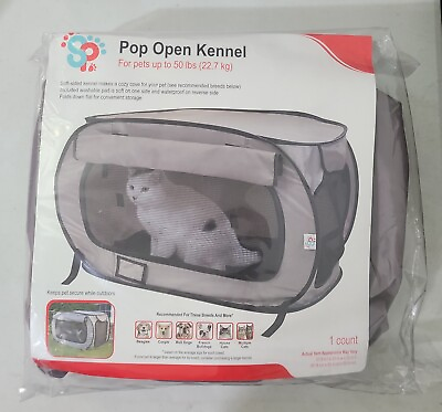 #ad SportPet Designs Large Pop Open Portable Cat Small Dog Cage Kennel $29.99