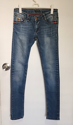 #ad DSQUARED2 Blue Skinny Women#x27;s Jeans Canada Red Leaf Size 30 $149.00