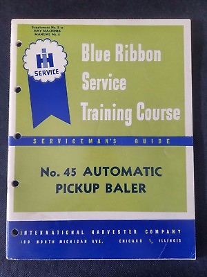 #ad International Harvester Service Guide Manual No. 45 Automatic Pickup Baler $15.95