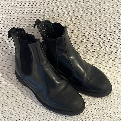 #ad Doc Martens Flora Chelsea Boots Black Smooth Leather Pull On Size 6 Style 2976 $25.00