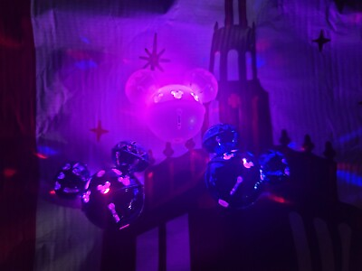 #ad Disneyland 3 Jingle Bell Light Up Set Mickey Glow Cube White Blue Purple Disney $38.99