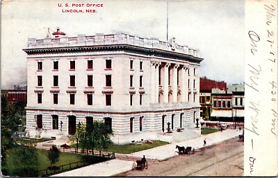 #ad Vtg Lincoln Nebraska NE US Post Office 1907 Old Antique View Postcard $2.99