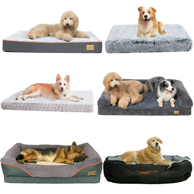 Waterproof Large Orthopedic Dog Bed Soft Washable Pet Kennel Bolster Mattress $25.95