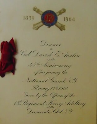 #ad VINTAGE quot;1904quot; Invitation to a 45th Anniversary Dinner For Col David E Austin $48.99