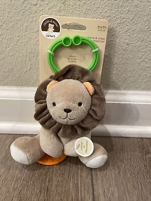 #ad Carter#x27;s Child of Mine LION Chime and Chew Teether Rattle Toy NWT $16.95