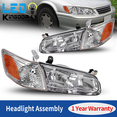 #ad Chrome Housing Headlights Assembly For 2000 2001 Toyota Camry w Corner Lights $64.50