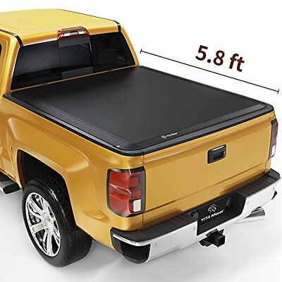 #ad 5.8ft Soft Roll Up Tonneau Cover for 2007 2024 Chevy Silverado GMC Sierra 1500 $115.98