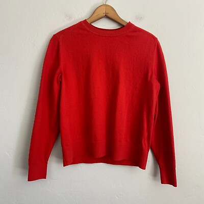 #ad Everlane Organic Cotton Sweater Women Size Medium Orange Long Sleeve $19.95