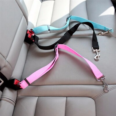 #ad 1 PK Adjustable Pet Cat Dog Car Seat Belt Vehicle Dog Harness Lead Clip Safety $9.50