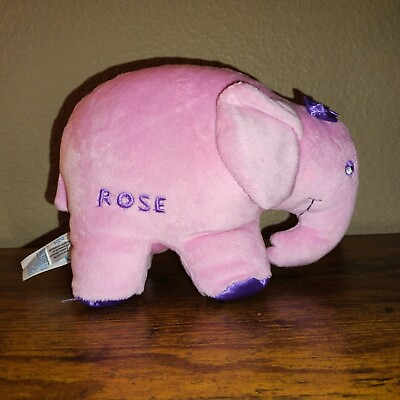 #ad Elmer The Patchwork Elephant Pink Rose Kids Preferred 2010 Purple Bow Soft Plush $20.00