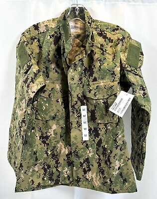 #ad New US Navy USN NWU Type III Working Uniform Blouse Jacket Small Short AOR2 $33.99