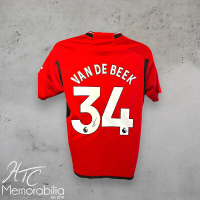 #ad Donny van de Beek Signed 23 24 Manchester United Football Shirt COA GBP 75.00