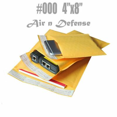 #ad 1000 #000 4x8 Kraft Bubble Padded Envelopes Mailers Shipping Bags AirnDefense $60.10