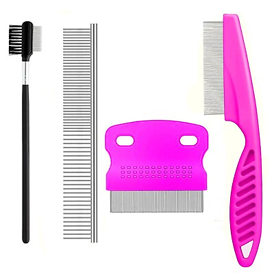 #ad 4 Pcs Pet Grooming Kit for Small Long and Short Haired Dog Cat and Puppy Fle... $19.27
