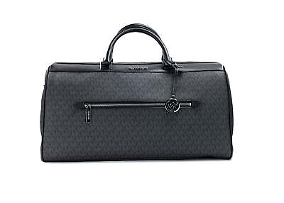 #ad Michael Kors Travel Extra Large Black Signature PVC Duffel Luggage Bag $557.17