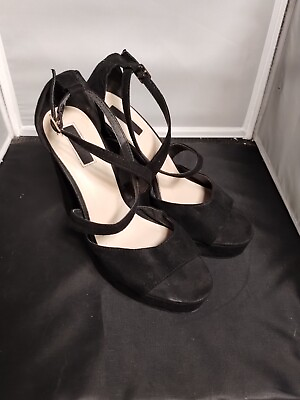 #ad Forever 21 Shoes Woman 9 Black Dress Shoe 5 in Heel Strappy Open Toe $10.36