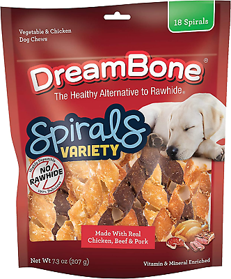 #ad Premium Rawhide Free Dog Chew Sticks with Real Chicken Beef and Pork 18 Countquot; $23.74