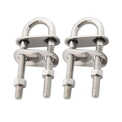 #ad 2 Pack Stainless Boat Stern Bow Eye Tie Down U Bolt 3 8quot;Dia 2 1 2quot;Thread Lenght $15.99
