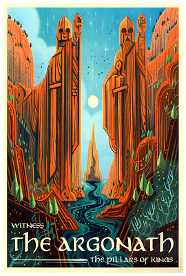 #ad Witness the Argonath Lord of the Rings Poster The Hobbit Travel Print $14.99