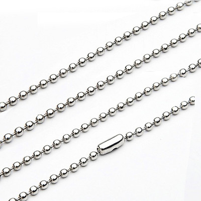#ad Silver Tone Stainless Steel 2.4mm Ball Bead Chain 18 36 inch dog tags Necklace $2.77