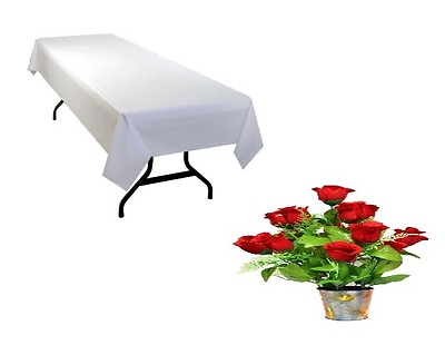 #ad 10 Pc 60quot; X 126quot; INCH Seamless 100% POLYESTER RECTANGLE TABLE CLOTH WEDDING $80.00