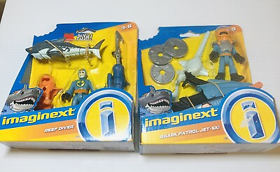 #ad NEW Imaginext Lot Reef Diver amp; Shark Patrol Jet Ski Set Toy Accessories Figurine $14.90