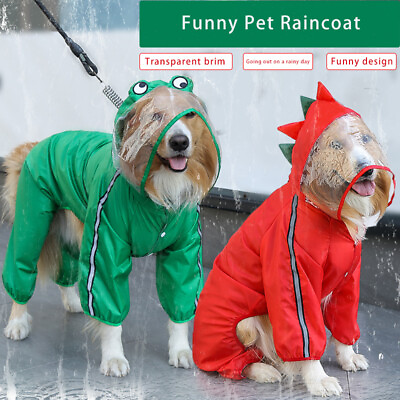 #ad Waterproof Dog Cat Pet Four Legged Raincoat Funny Big Dog Outdoor Clothing $19.99