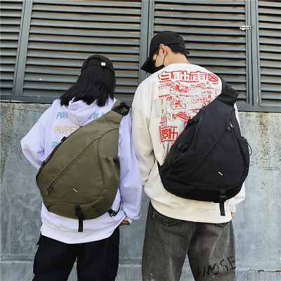 #ad Men Women Casual Sling Chest Bag Large Crossbody Shoulder Backpack Hiking Travel AU $21.33