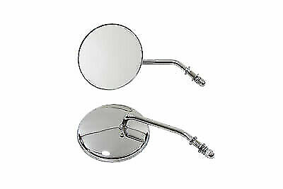 #ad 4.5quot; Round Mirror Set with Round Stock Stems Chrome Harley Davidson by V Twin $48.84