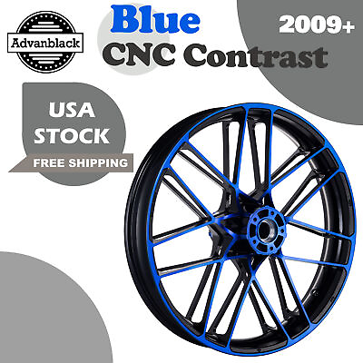 #ad Blazer 21 inch Blue CNC Contrast Front Wheels For 2009 Halrey Touring $799.00