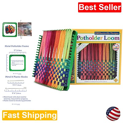 #ad Crafty Rainbow Weaving Kit for Kids Metal Loom Easy Instructions Included $39.99