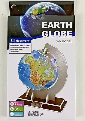 #ad Kid Model Kit 3 D Earth Globe Ages 7 No Glue or Tools Needed 31 Pieces NEW $14.99