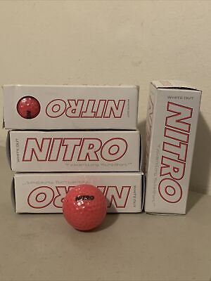 #ad 12 Nitro Pink White Out Golf Balls Open Box $8.08