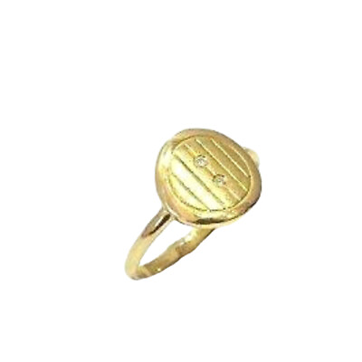 #ad 18 Karat Yellow Gold Artisan Designer Cute Diamond Ring 0.02 Carat Gift For Her $301.93