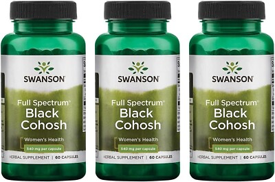 #ad #ad 3 Pack BLACK COHOSH 540 mg 180 Caps 3x60 Eases the transition into menopause $19.50
