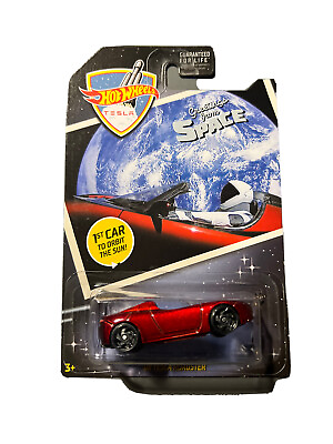 #ad 2019 Hot Wheels Chase Greetings From Space #x27;08 TESLA ROADSTER Maroon w Blk RA Sp $12.00