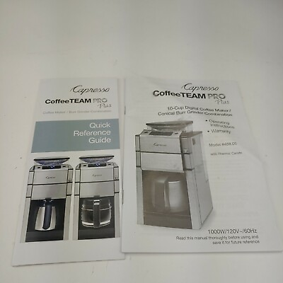 #ad Capresso Coffee Team Pro Plus 488 Owners Manual amp; Quick Guide replacement P10 $9.99