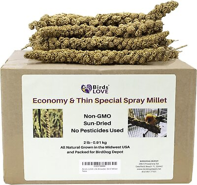 #ad Birds LOVE Economy amp; Thin Special Spray Millet Natural Treat for Pet Birds 2lb $28.99