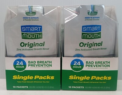 #ad 2 Packs SmartMouth Mouthwash Packets Mint Breath Rinse 10 Count Each $24.95